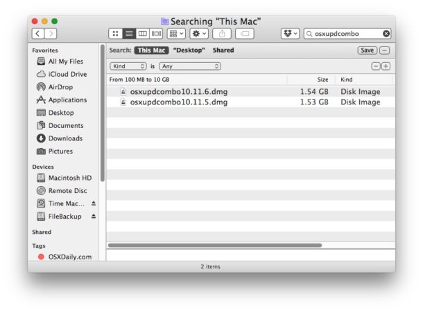 search mac for large files